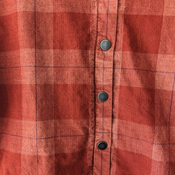 Prana Porter Park Gingerbread Snap Button Flannel Top M - Picture 2 of 4